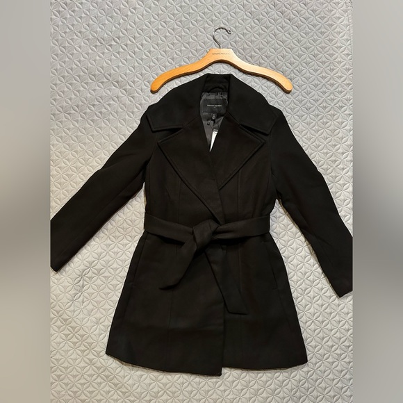 NWT Banana Republic Tie Waist Wrap Coat with Wood Hanger - Picture 6 of 13